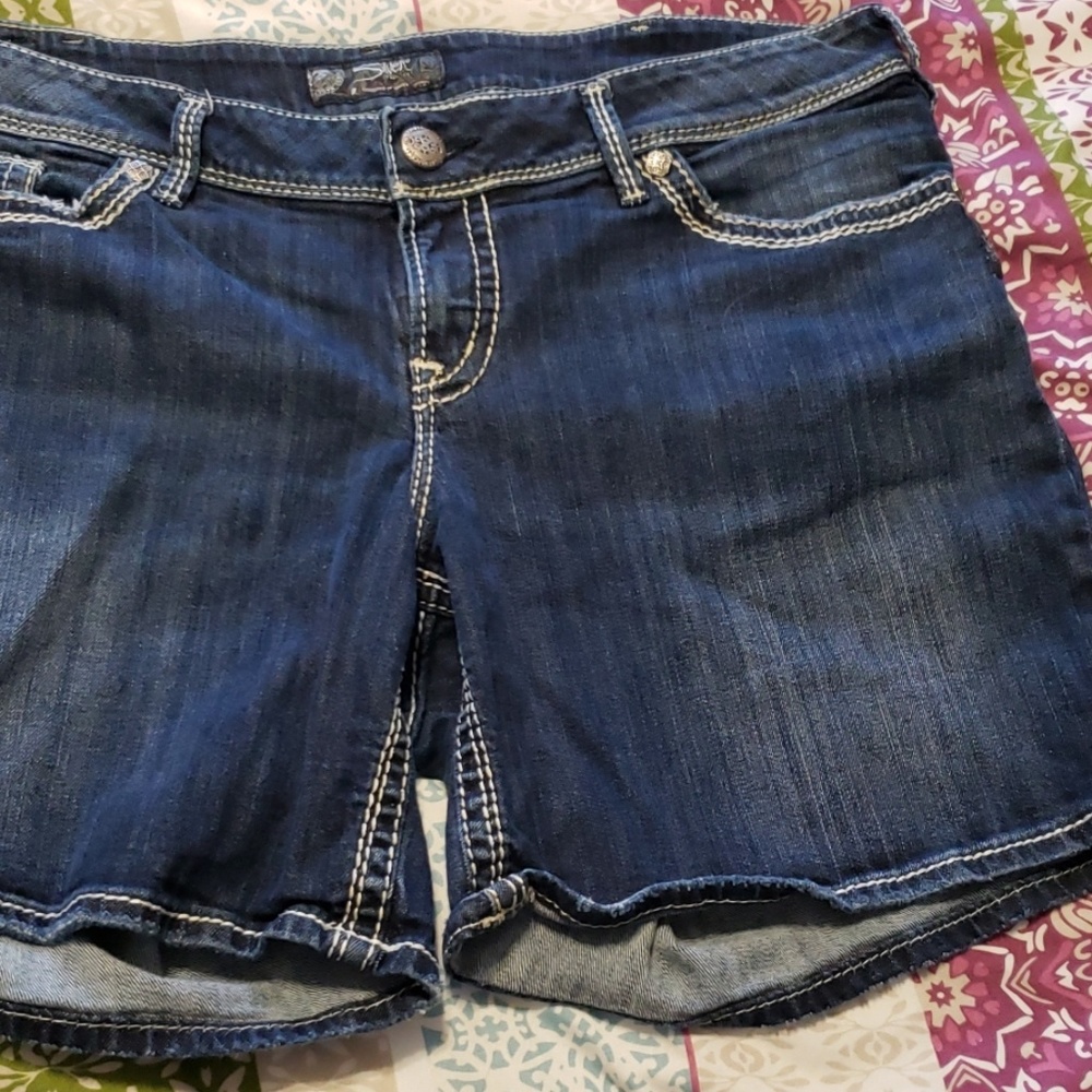 Silver Jean Shorts